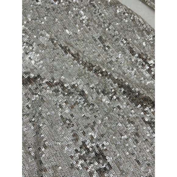 NWT Express Women's Long Sleeve Silver Sequin V Neck Cocktail Party Dress XS - Picture 11 of 15